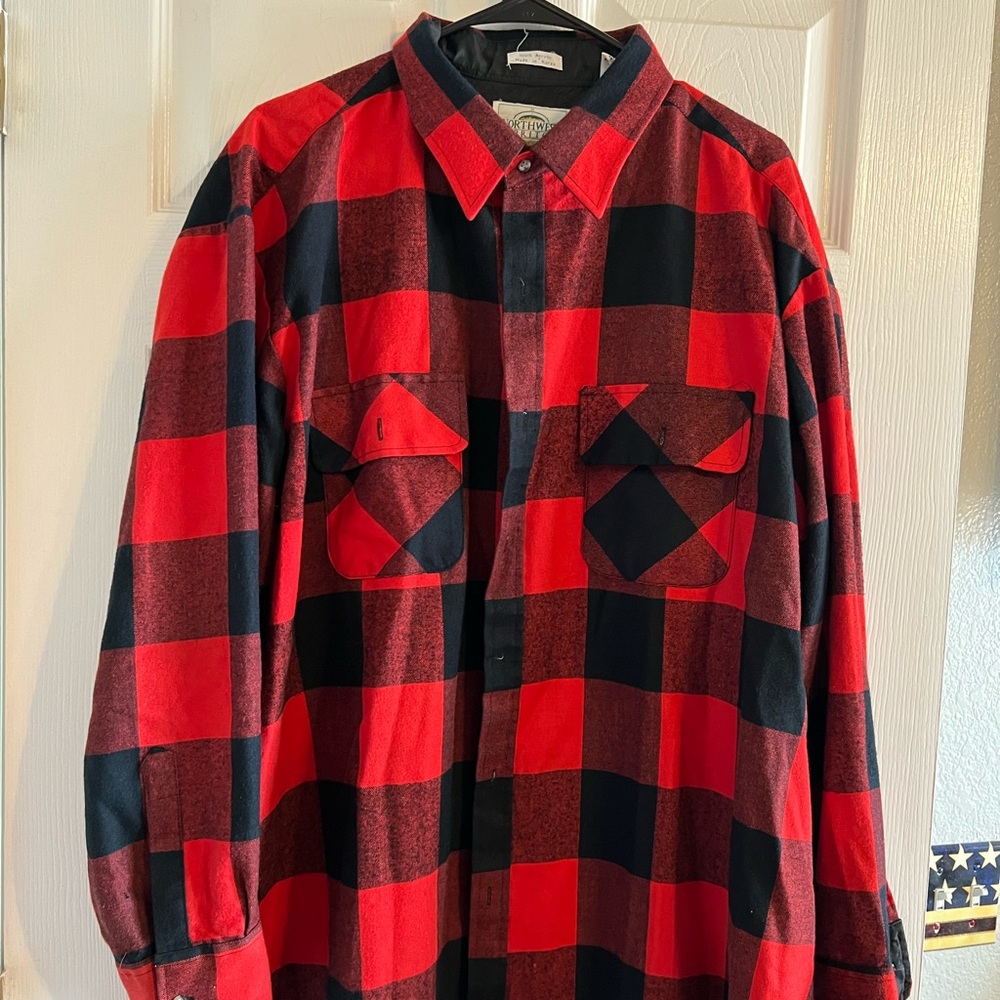 3xl red and black plaid flannel